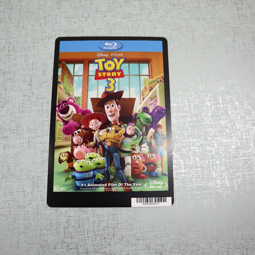 Toy Story 3 BLOCKBUSTER VIDEO BLURAY BACKER CARD 5"X8" NO MOVIE Pixar Disney